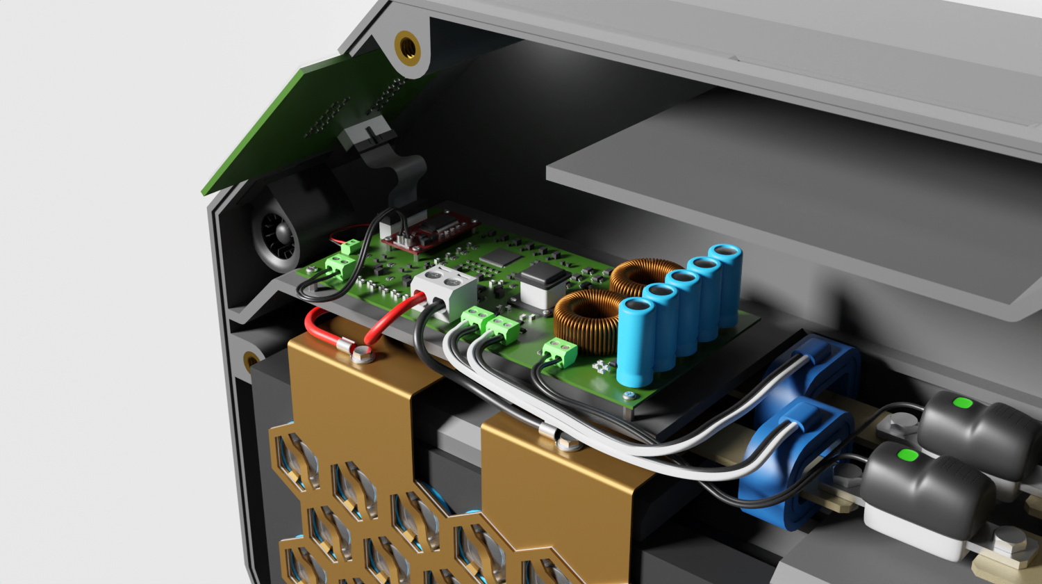 Render of a single Modular Battery System battery pack